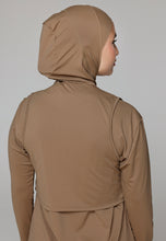 Load image into Gallery viewer, Headcover - Sleeveless - Swim-Hijab Top - Earthy Brown