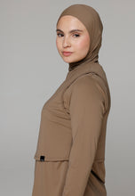 Load image into Gallery viewer, Headcover - Sleeveless - Swim-Hijab Top - Earthy Brown
