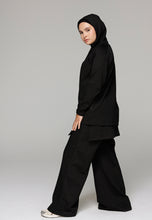 Load image into Gallery viewer, Activewear - Attached Skirt - Wide trouser - Black