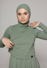 Load image into Gallery viewer, Headcover - Sleeveless Swim-Hijab Top - Olive Green