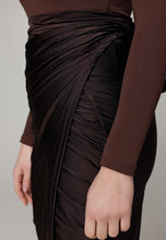 Load image into Gallery viewer, West - Long Swim Skirt - Dark Chocolate/Glitter Dark Chocolate