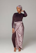 Load image into Gallery viewer, West - Long Swim Skirt - Fig/Glitter Lavender
