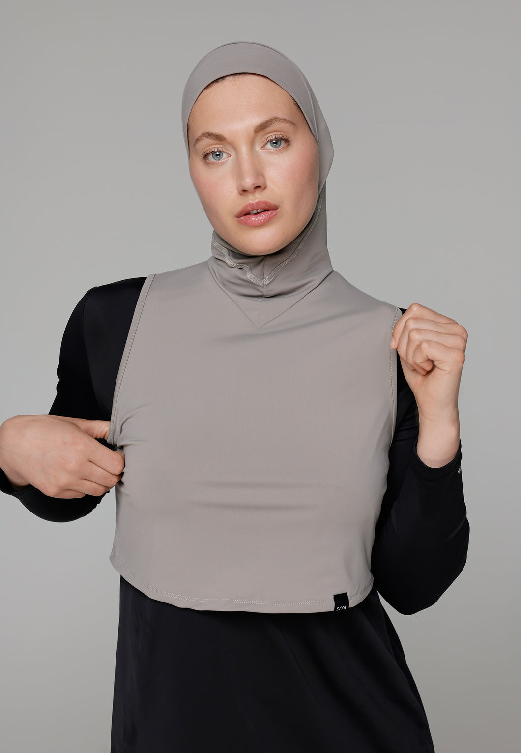 Headcover - Sleeveless - Swim-Hijab top - Ash Brown