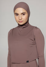 Load image into Gallery viewer, Headcover - Sleeveless - Swim-Hijab Top - Dark Brown
