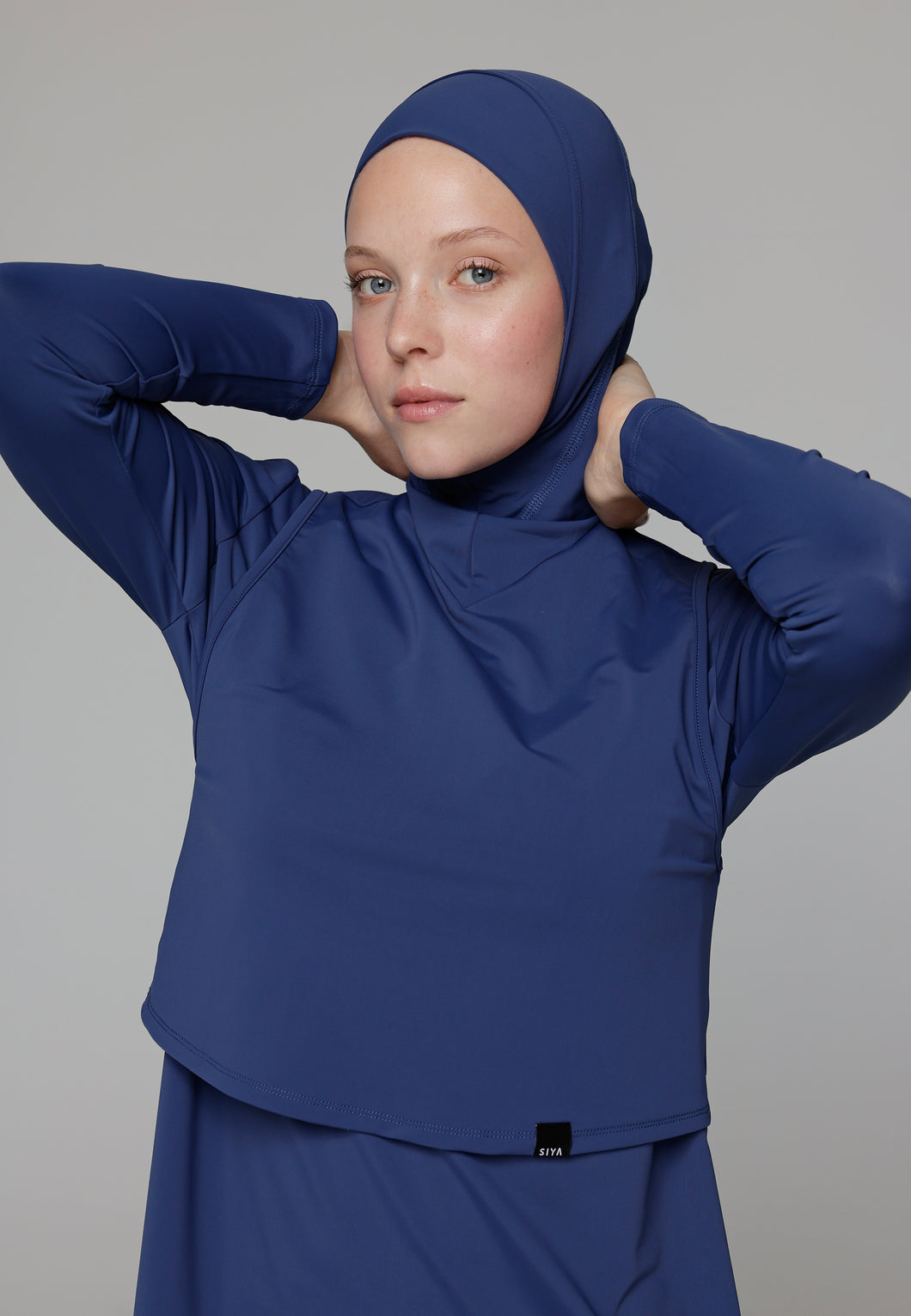 Headcover - Sleeveless - Swim-Hijab Top - Marine Blue