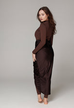 Load image into Gallery viewer, West - Long Swim Skirt - Dark Chocolate/Glitter Dark Chocolate
