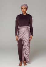 Load image into Gallery viewer, West - Long Swim Skirt - Fig/Glitter Lavender
