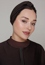 Load image into Gallery viewer, Headcover - Anti - Slip - Swim-turban - Glitter Dark Chocolate
