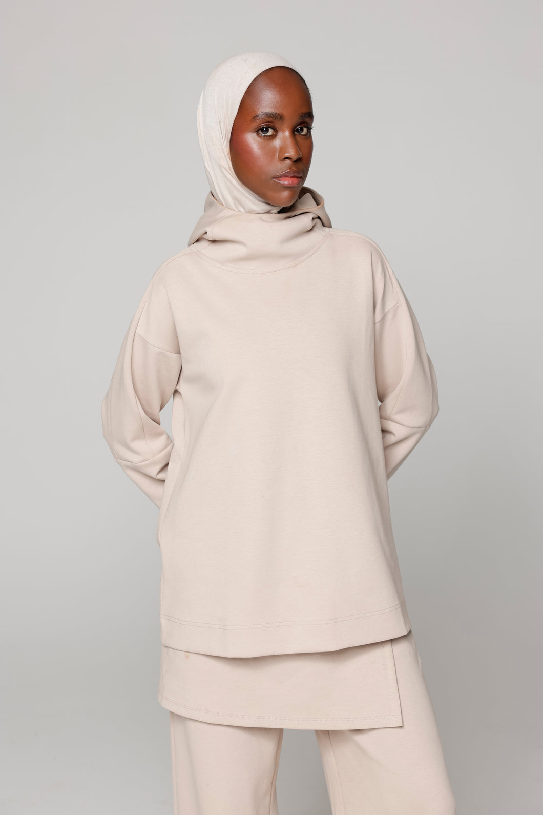 Activewear - Oversized - Hijab-Hoodie - Sand