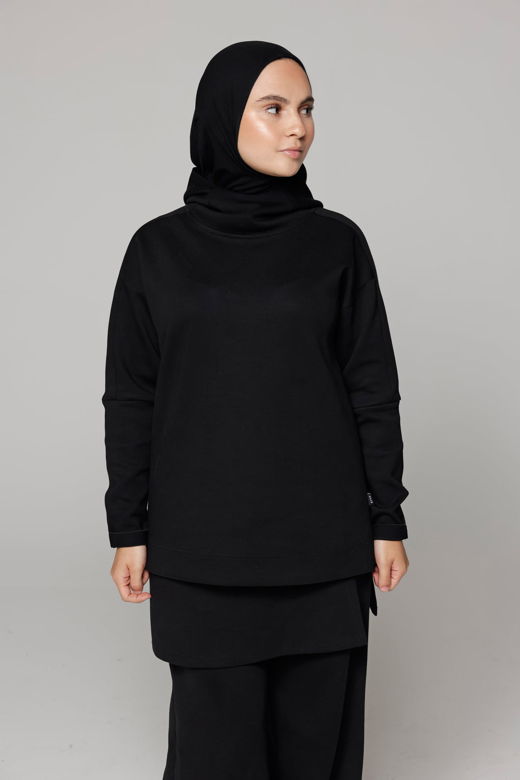 Activewear - Oversized - Hijab-Hoodie - Black